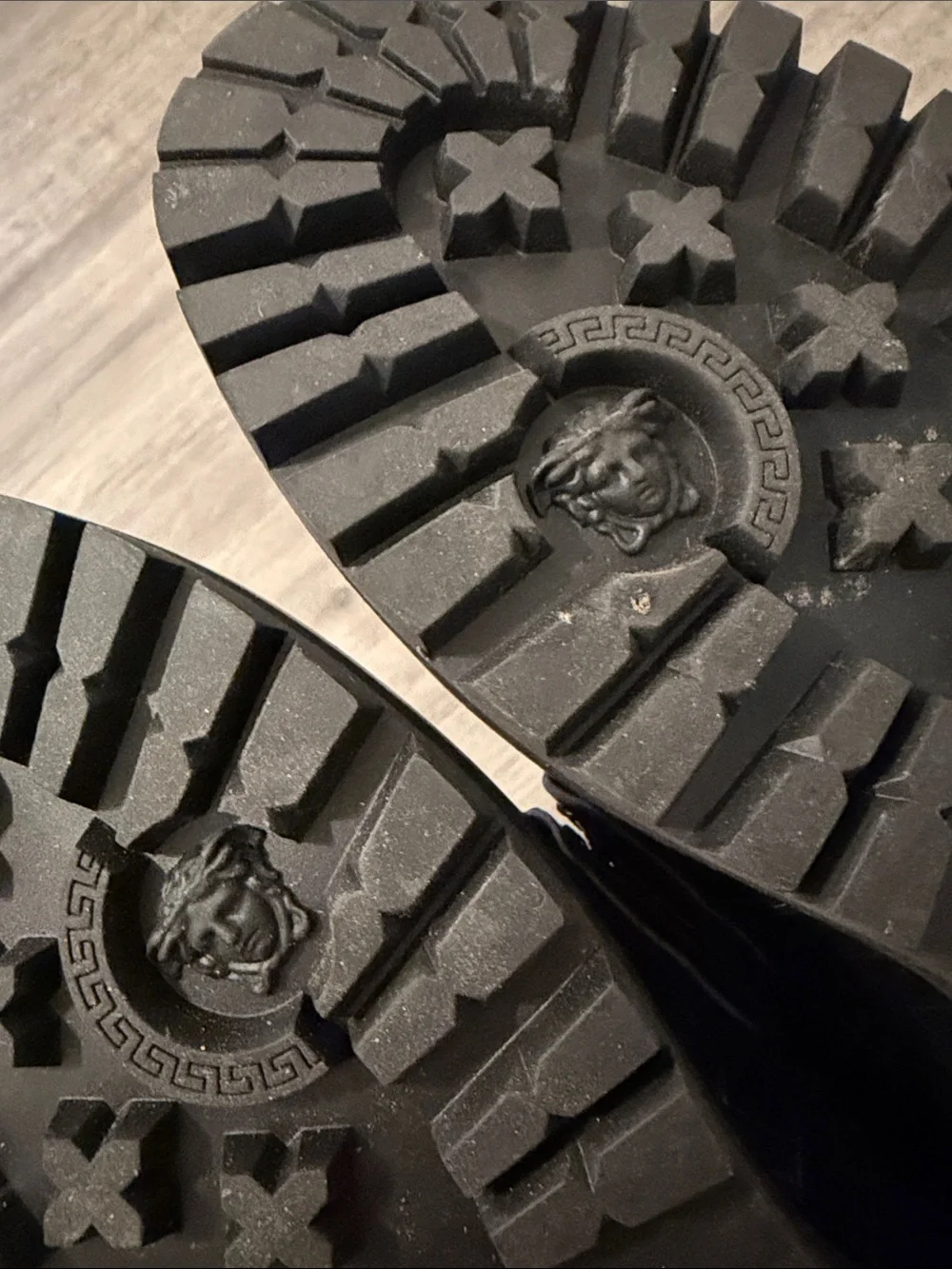 Authentic Versace Embossed Leather Loafers